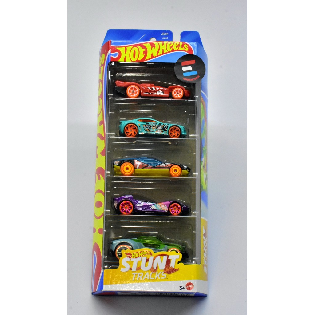 HOT WHEELS - PACK 5 CARROS - HOT WHEELS STUNT TRACKS - 2025