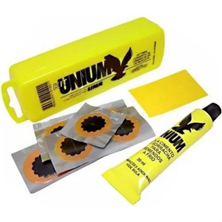 Kit Unium de Remendo para Câmara Bicicleta Bike  mtb Cola Lixa Estojo Amarelo Mountain Bike em Oferta na Shopee