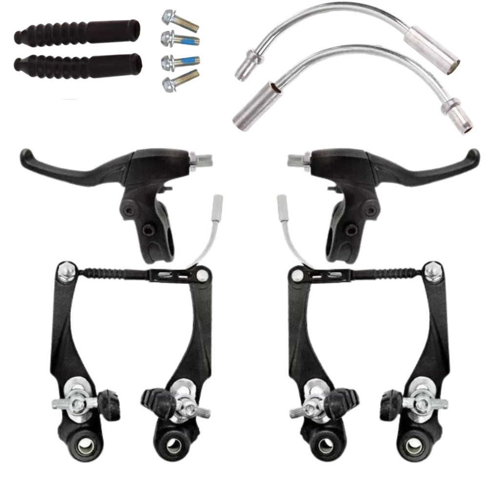Kit Par De Freio V Brake De Nylon Tipo Logan Com Manetes Preto Completo Para Bicicleta - Sports & Outdoors