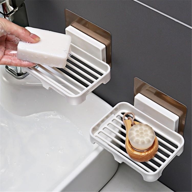 Saboneteira Sabonete 1/2PCS Com Suporte Adesivo Sem Fura Parede