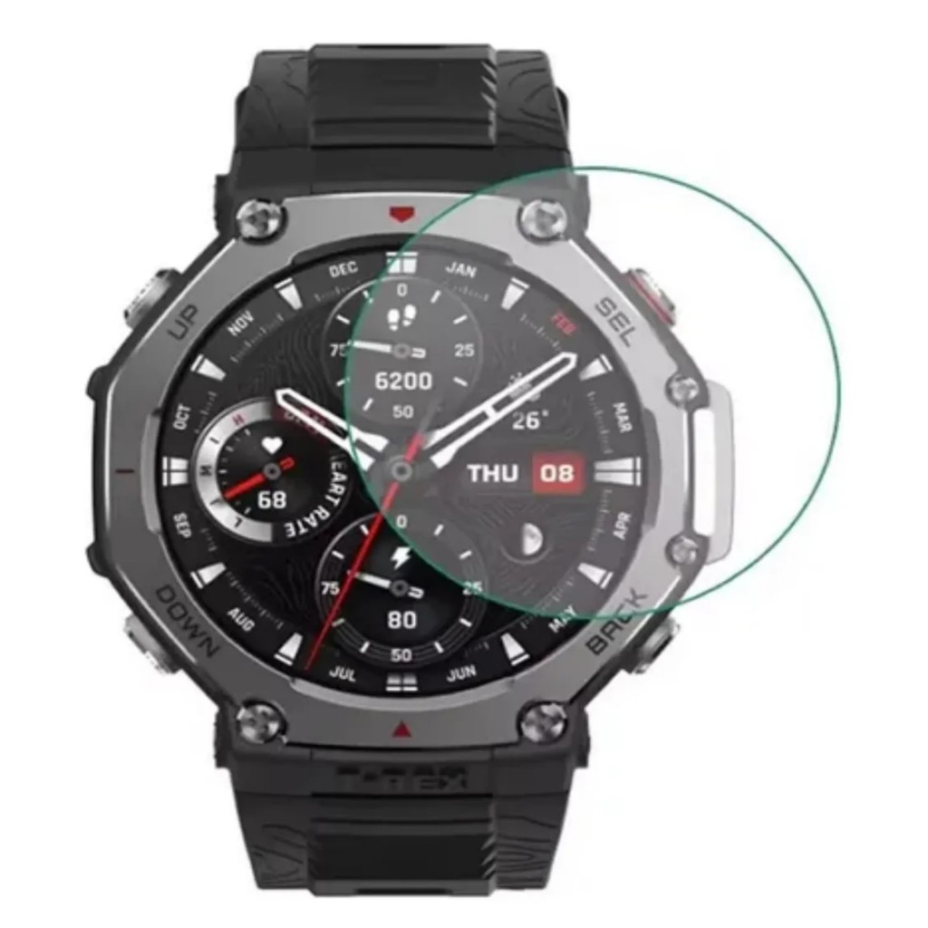 Película De vidro Anti Risco Para Smartwatch Relogio Amazfit T-REX 3 A2323 /  T- REX 3 PRO (48MM) A2424