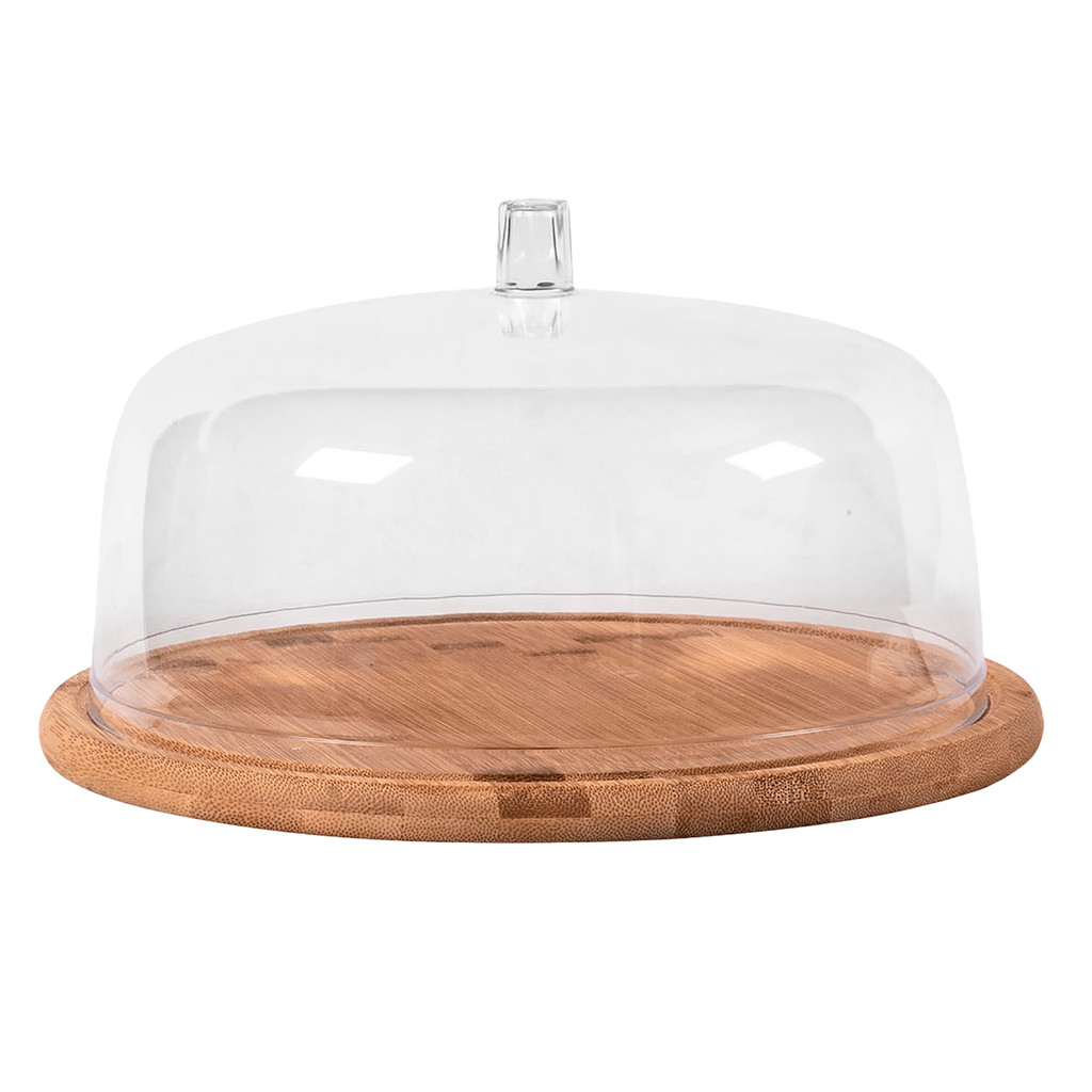 Boleira Cúpula 27,5cm Sense Bambu Natural Tampa Acrílico Transparente Decoração Mesa Bolos Doces Ou em Oferta na Shopee