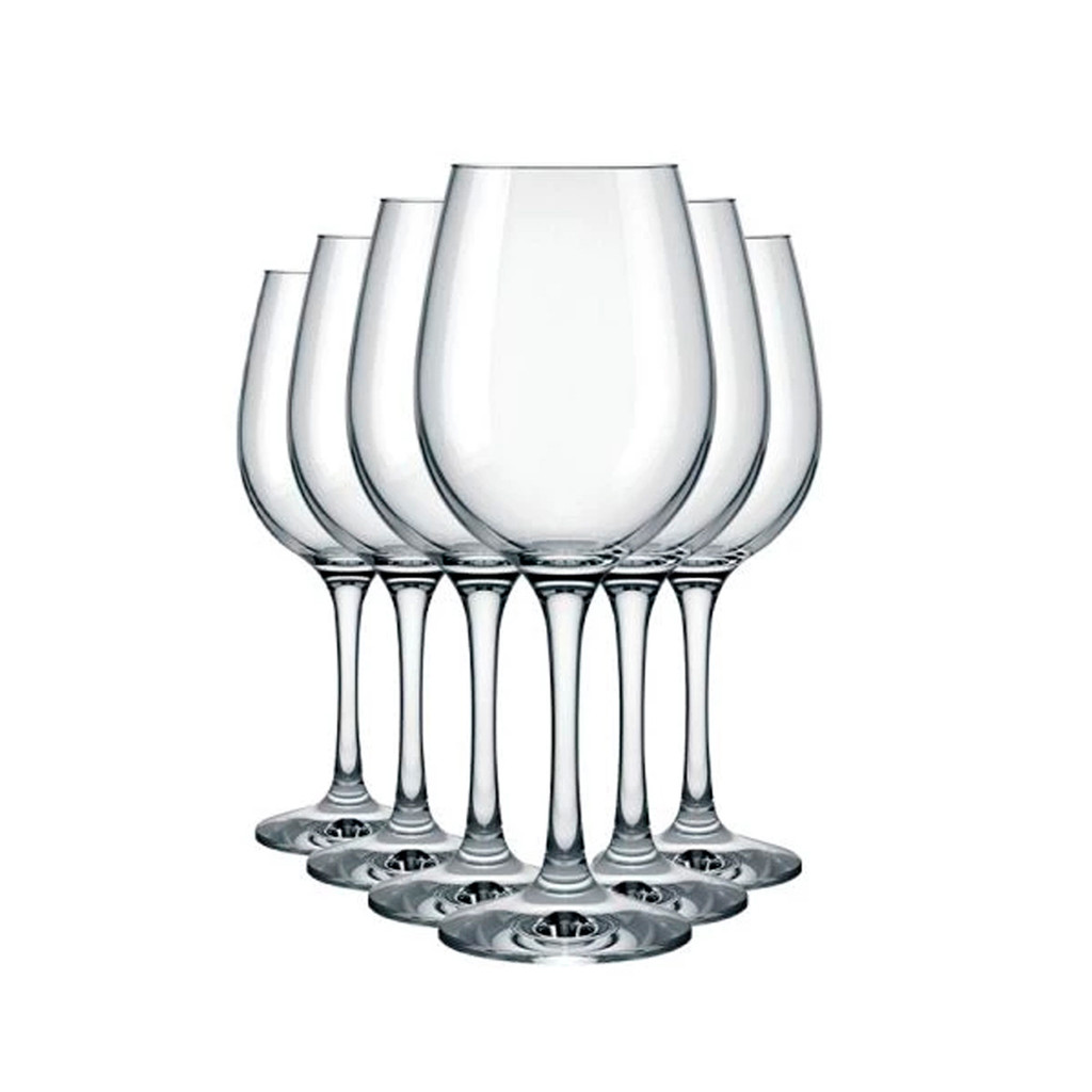 Jogo 6 Taças Cristal Barone 490ml Vinho Água Vidro Cristalino Elegante Mesa Posta Decoração Nadir em Oferta na Shopee