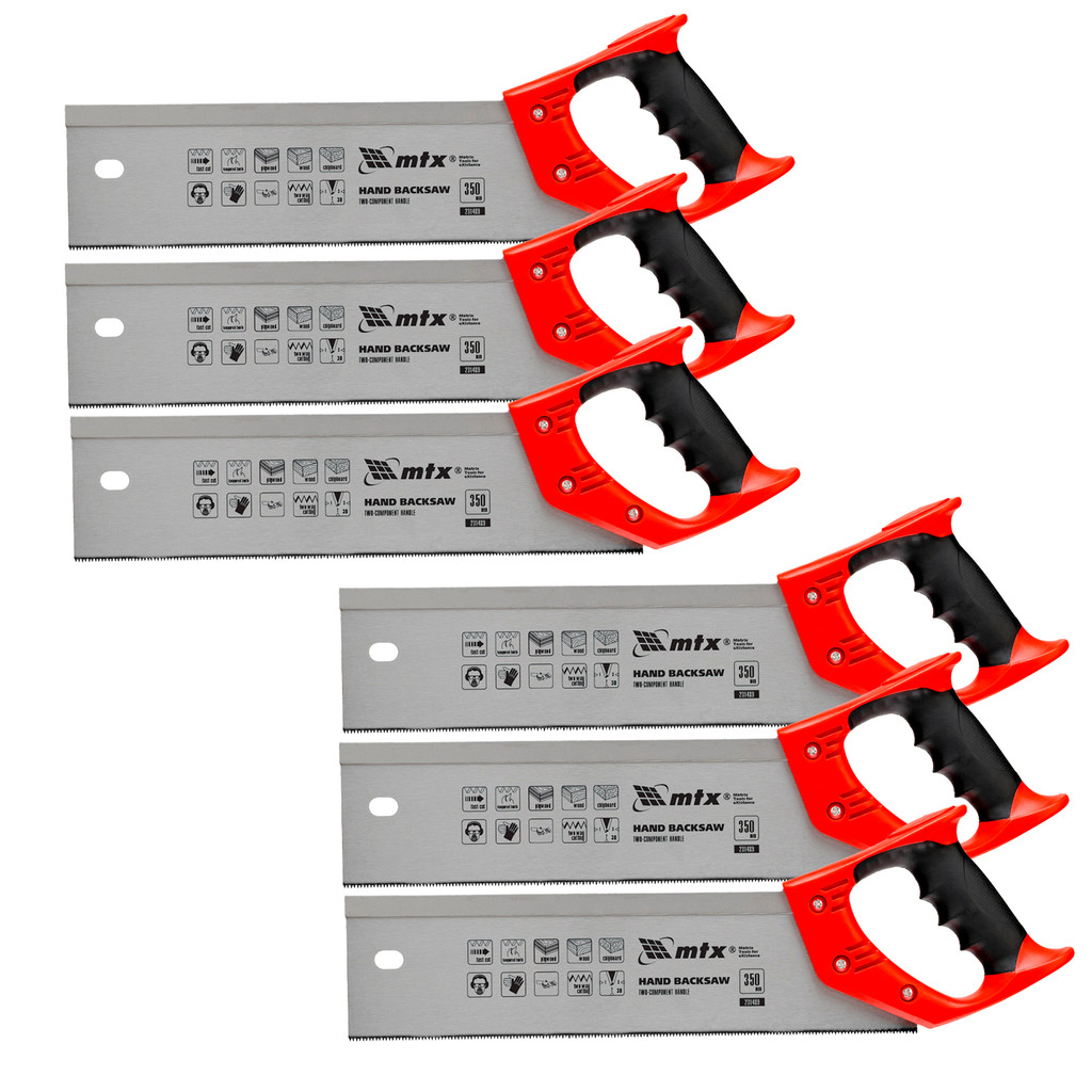 6x Serrote de Costas 350mm MTX Corte Bilateral em Madeira Compensado MDF