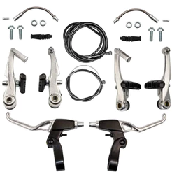 Jogo De Freio Bicicleta V-break Nylon C/ Manete + Cabos Kit Completo