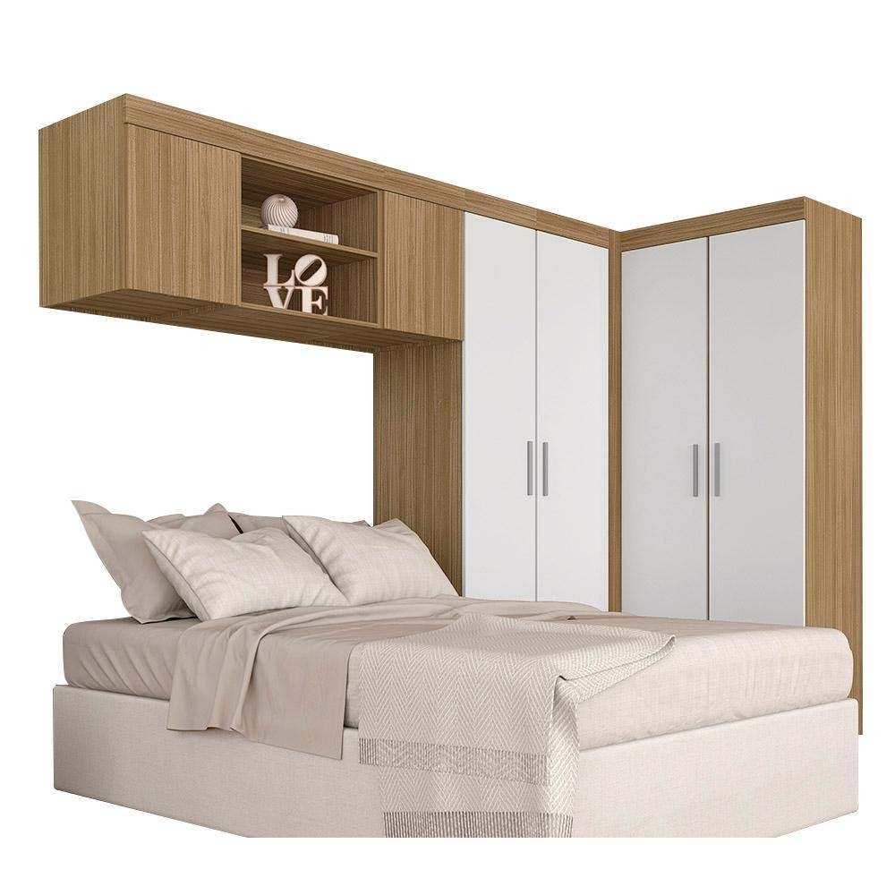 Guarda Roupa Casal Modulado Luana Boreal/branco - Móveis Arapongas - Home & Living