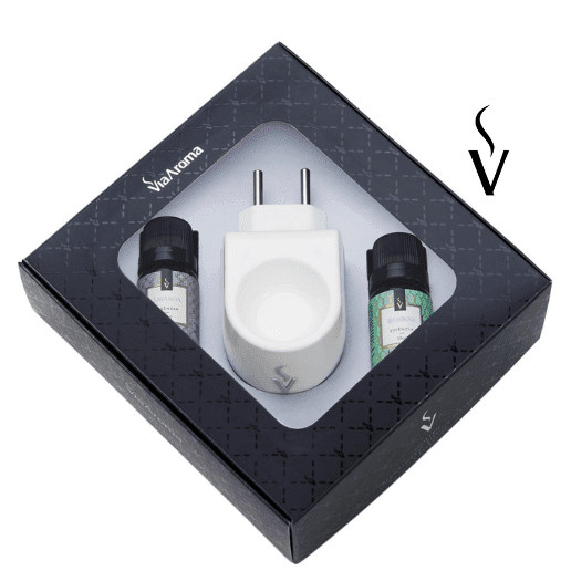 Kit Presente Aromatizador difusor Standard (plástico) + 2 Essências  Via Aroma - Para ambientes, casa, escritório - Home & Living