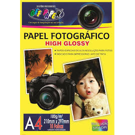 50 Fls Papel Foto 180g + 50 Fls Papel Foto 130g Adesivo