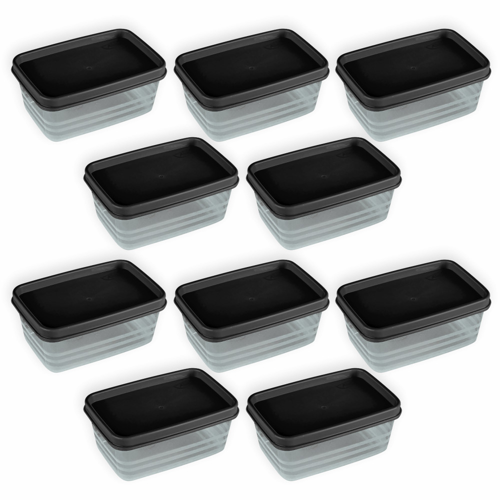 Kit com 10 Potes Herméticos retangular 250 ml  – Alves Plastic em Oferta na Shopee