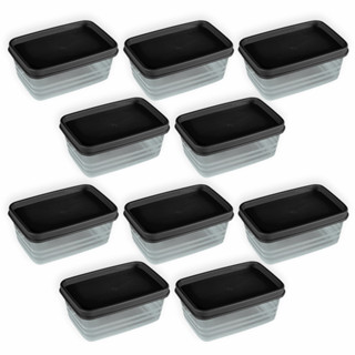 Kit com 10 Potes Herméticos retangular 250 ml  – Alves Plastic em Oferta na Shopee