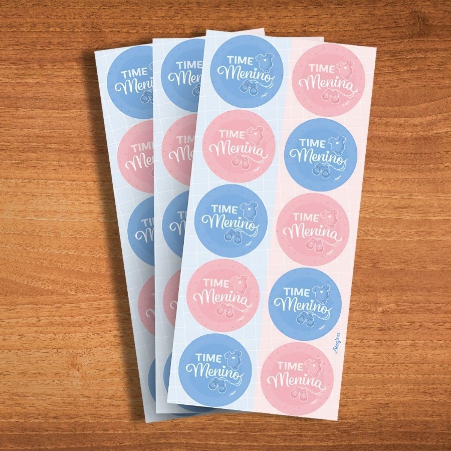 Adesivo Redondo - Chá Revelação - 4x4cm - 3 unidades - Regina - Rizzo em Oferta na Shopee