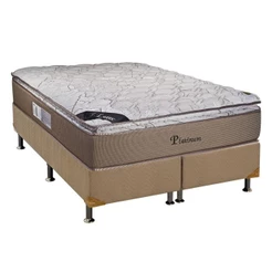 Conjunto Box Queen: Colchão Molas Luckspuma Ensacadas Platinum New + Base CRC Suede Clean (158x198)