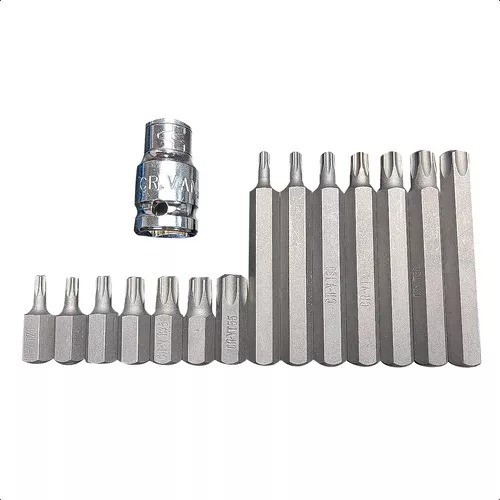 Kit Bits Ribe Torx T20 a T55 com Maleta – Jogo Soquete Manual para Furadeira e Parafusadeira