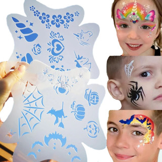 6 Stencil 17x17cm 50 Desenhos Pintura Facial menina menino em Oferta na Shopee