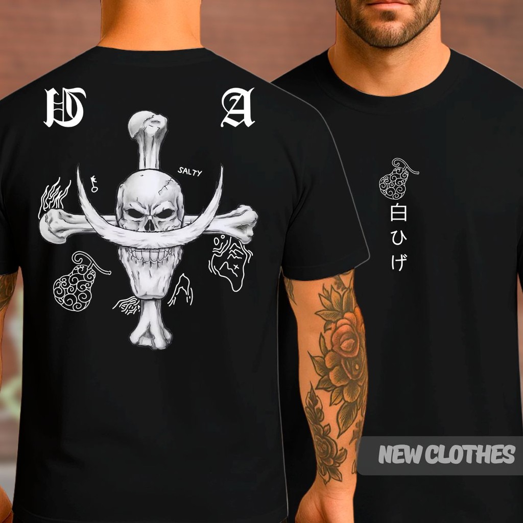 Camiseta One Piece Anime Unissex Lendário Capitão Barba Branca Pirata em Oferta na Shopee