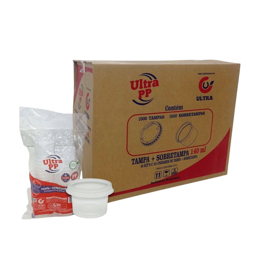 Pote de 140ml com tampa PP transparente Ultratherm Replast com 1.000 unidades em Oferta na Shopee
