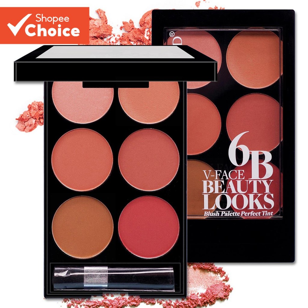 Paleta de Blush fosco, 6 cores, fácil de maquiagem, cor tridimensional Natural, à prova d'...
