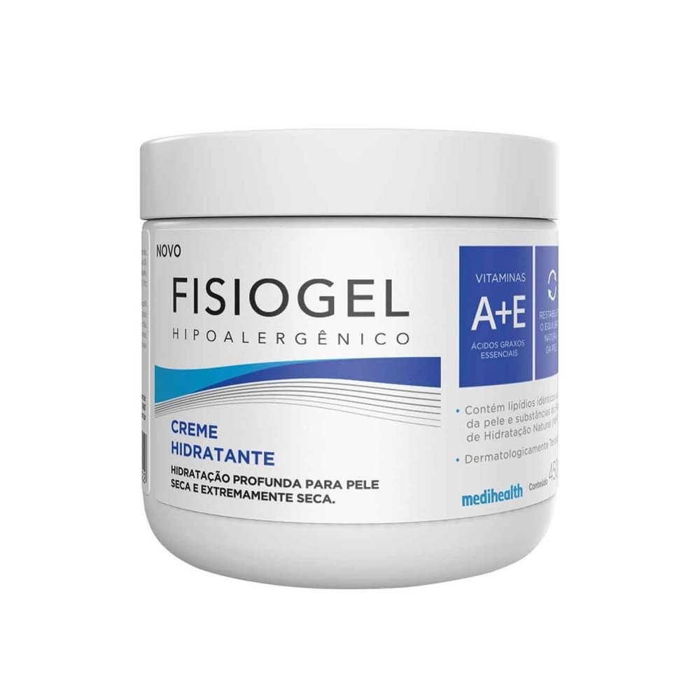 Creme Hidratante Corporal Fisiogel Hipoalergênico 450 g em Oferta na Shopee