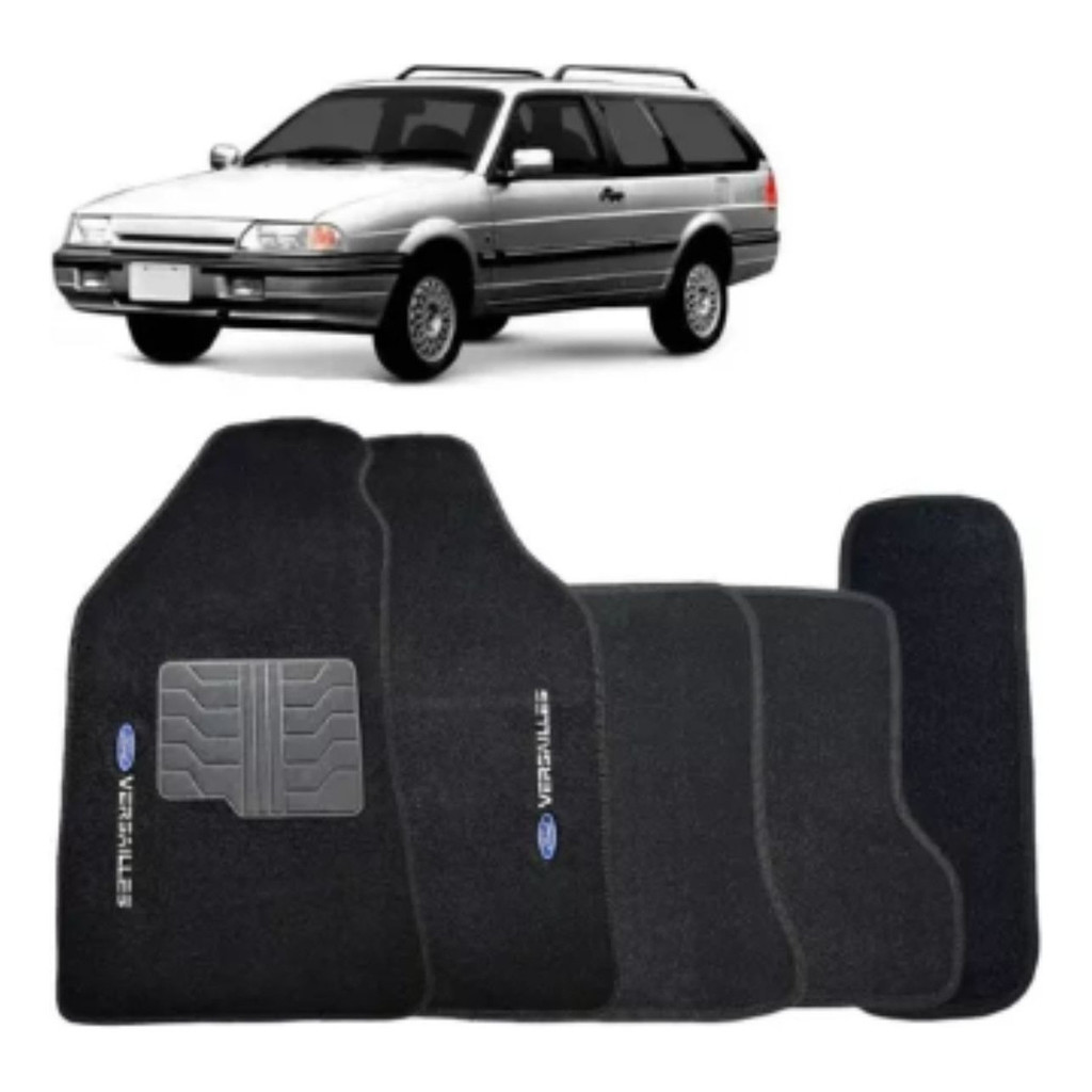 Kit de tapetes 5 peças específico Versailles Royale 1991 92 93 94 95 1996 Carpete Preto