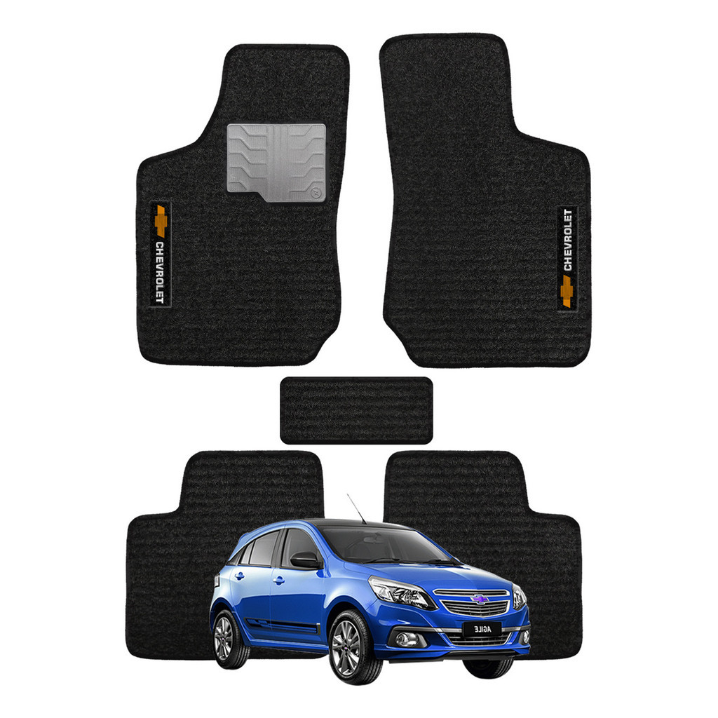 Kit de tapetes 5 peças específico Agile 2009 10 11 ... 14 15 2016 Carpete Preto