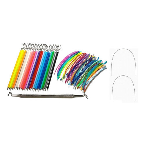 Kit 500 Borrachinhas Aparelho + 10 Trançadas + Aplicador + 2 Fios (Cores Sortidas)