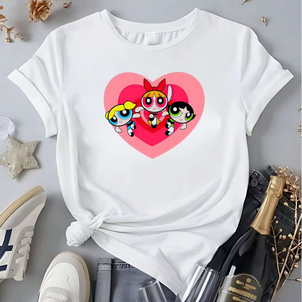 Camiseta Feminina Estampada Meninas Super Poderosas Blusa 100%Algodão Desenho