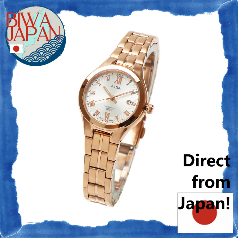 【Direto do Japão】SEIKO ALBA Quartz AH7E56X1 Feminino Rosa Ouro Rosa Ouro Aço Inoxidável Negócios Analógico Calendário Da