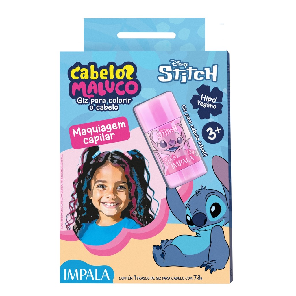 Giz Para Colorir Cabelos Angel Kids Stitch Disney Impala em Oferta na Shopee