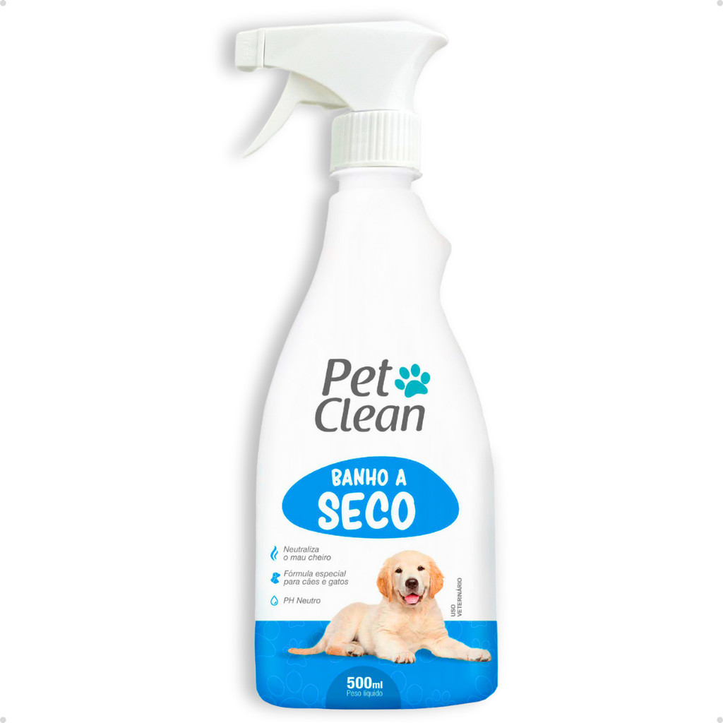 Banho a Seco Spray Sem Enxágue para Cachorro e Gato Pet Clean - 500 ml em Oferta na Shopee