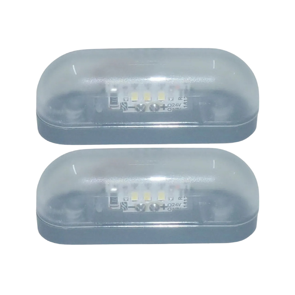 Par Lanterna Luz Placa Cristal Led C/ Fios Carreta Randon