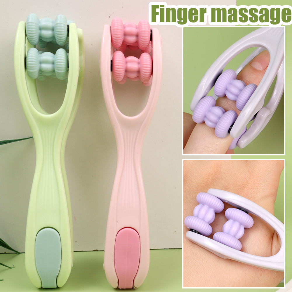 Massageador De Dedo Multicolorido De 1/2/Unidade Para Relaxamento , Rolo De Terapia Manual De Silicone ABS + Com Rotação