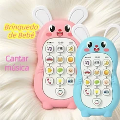 Telefone De Brinquedos Para Bebês Com Simulação Música Dormir Crianças Educativo Infantil Mordedor