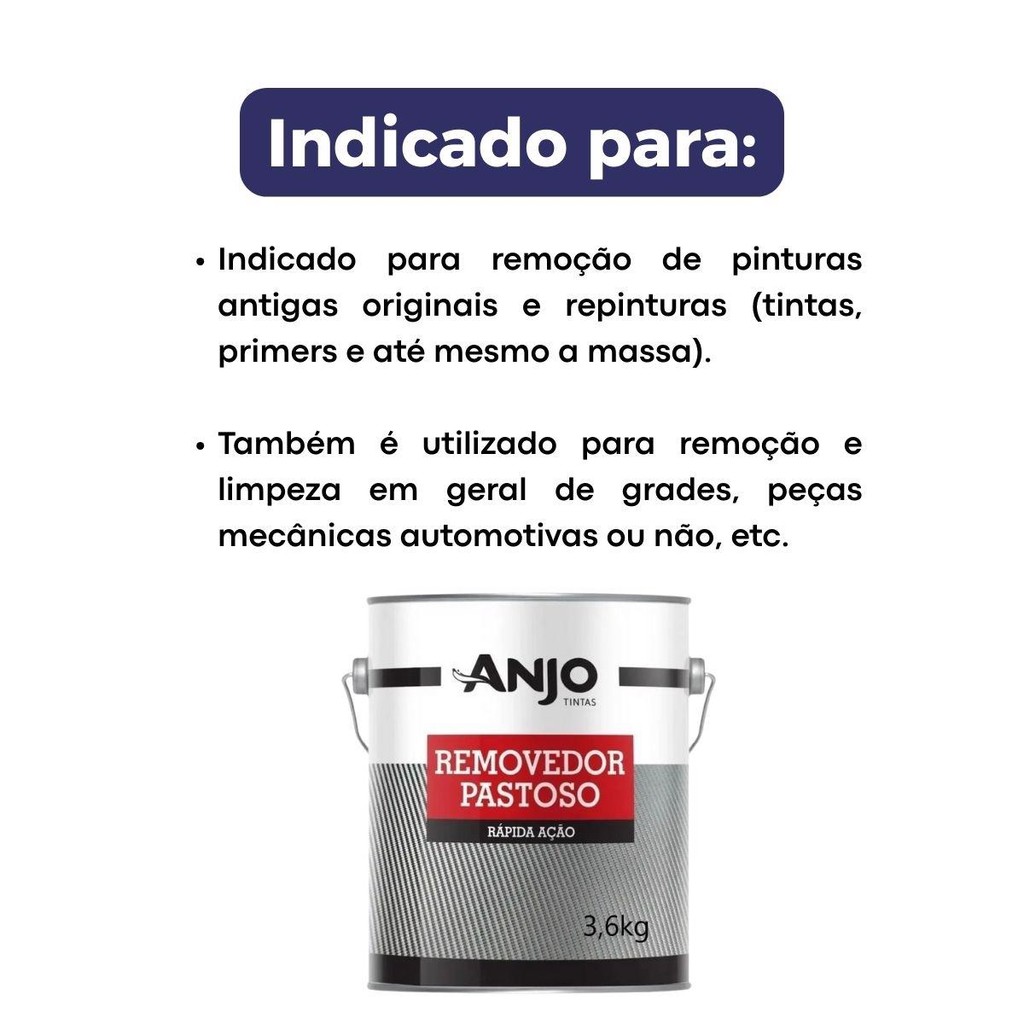 Removedor Pastoso De Tintas Automotiva Anjo 1kg e 3,6kg Rápida Ação Carro Moto Veículo — imagem 2 de 2