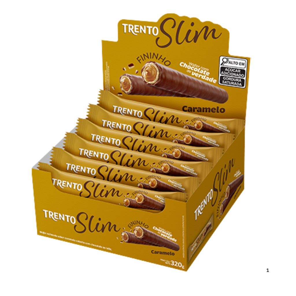 Detalhes do Chocolate Trento Slim Caramelo Com 16 Unidades De 20g