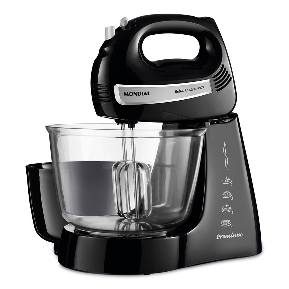 Batedeira Bella Massa Mondial Preto e Inox 500W B-23 NP