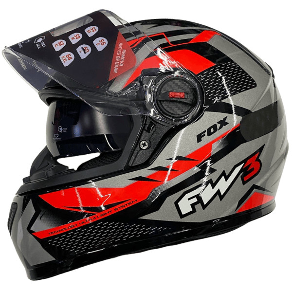 Capacete Fw3 Gtx Fox Grafite Cinza Vermelho Com Óculos Interno em Oferta na Shopee