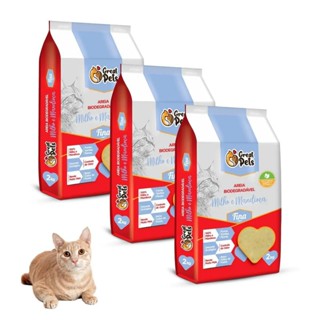 Kit 03 Areia Biodegradável Fina Great Pets para Gatos 6 Kg (3 pacotes de 2 kg) Great Pets em Oferta na Shopee