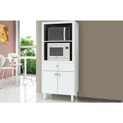 Paneleiro de Cozinha BL3305 c/ 2 Portas 1 Gaveta e 2 Nichos p/ Forno 68cm Branco - Tecno Mobili