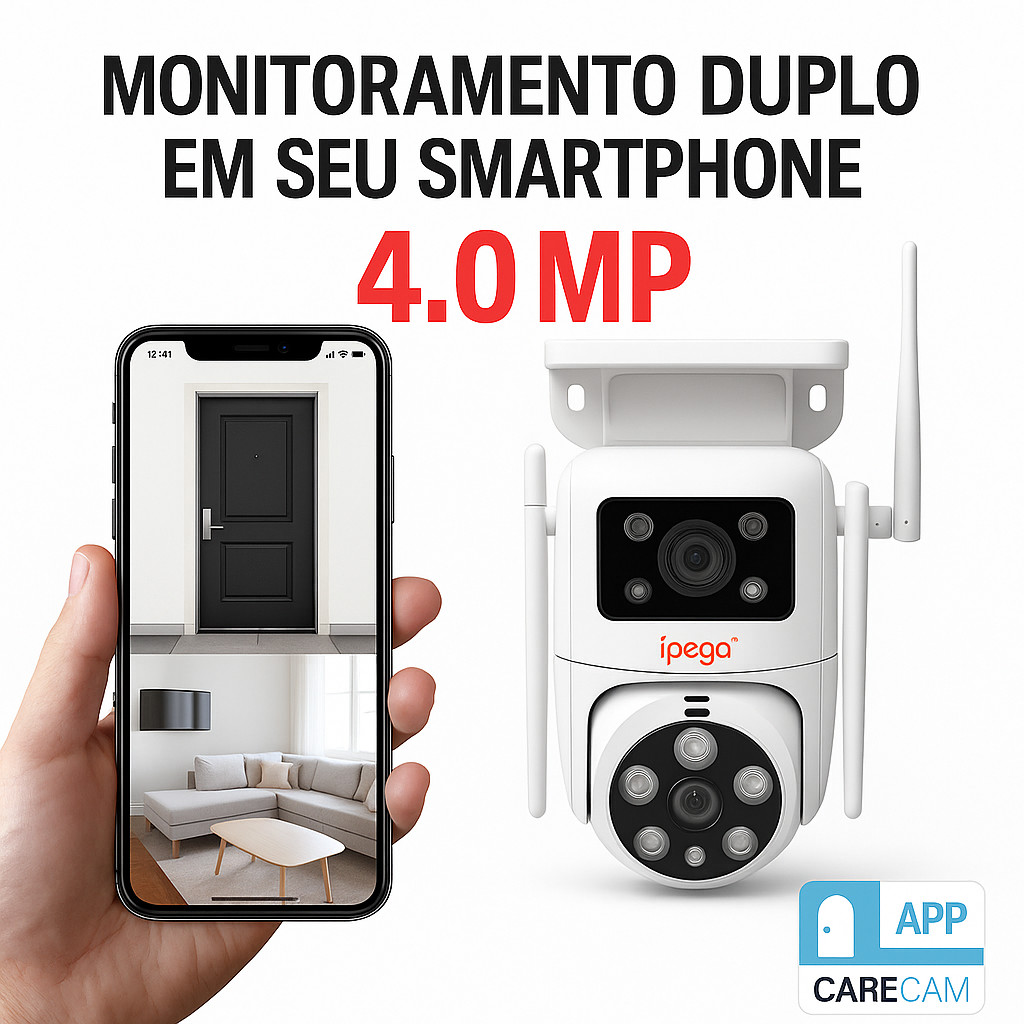 Câmera IP WI-FI externa KP-CA212 da ípega como configurar 4mp em Oferta na Shopee