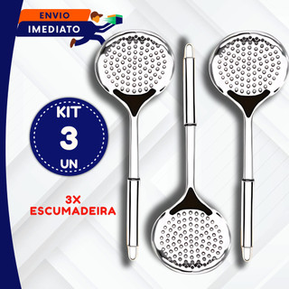 OFERTA 1, 2 ou 3 Utensílios Talheres Inox Para Cozinha Escumadeira Arroz Fritura Buffet Cozinha