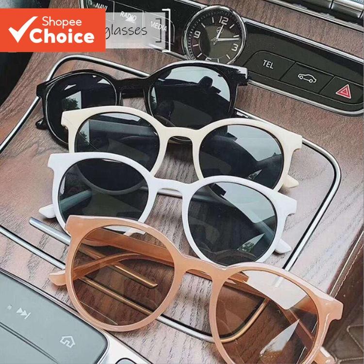 Óculos De Sol Redondos Retrô Coreanos Para Mulheres – Design Leve Anti-UV De Rosto Pequeno Uso Na Rua/Diário