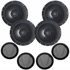 Kit 04 Alto Falantes 6 Polegadas Coaxial Bomber 200W + 04 Telas de Proteção