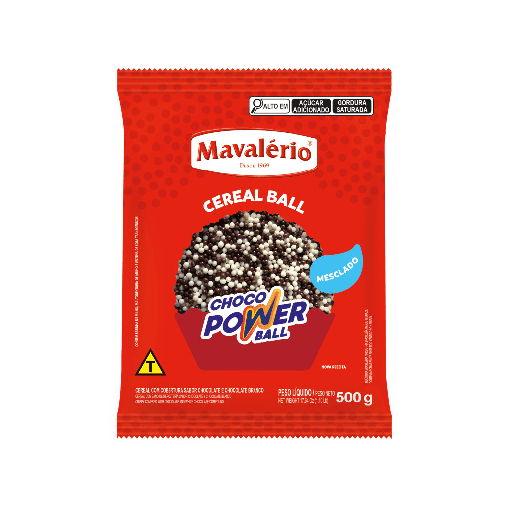 Choco Power Ball Micro Preto e Branco 500g - Mavalério