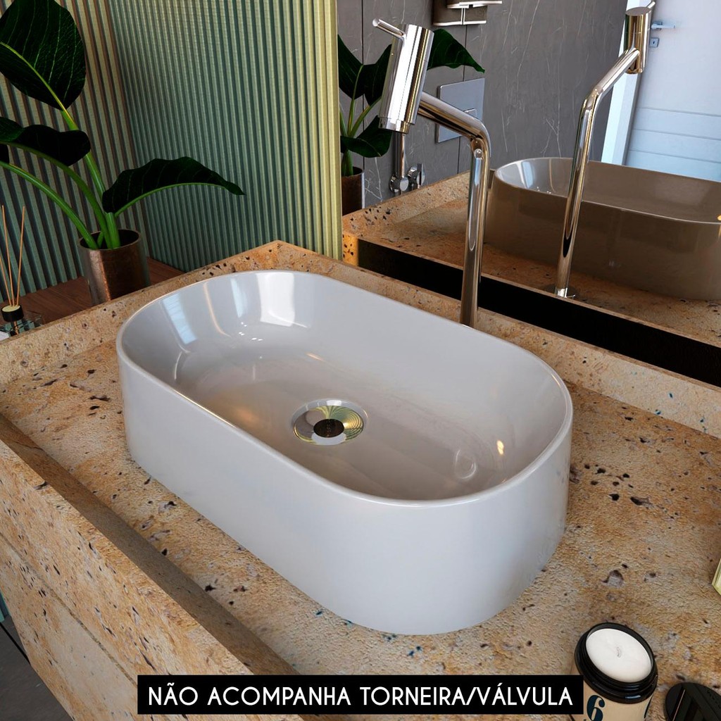 Cuba Pia de Apoio Para Banheiro Oval 43cm Hera C08 Cinza - Mpozenato em Oferta na Shopee