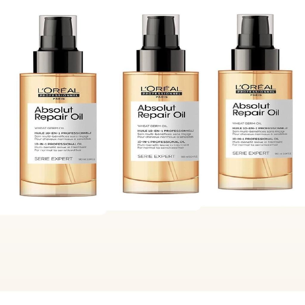 Kit Loréal Absolut Repair Oil- Leave-in Em Óleo 90 Ml (3un)