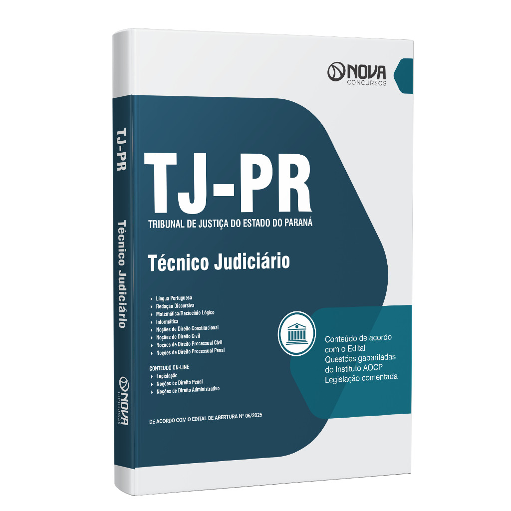 Imagem Apostila TJ-PR 2025 - Técnico Judiciário