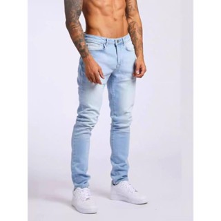 Calça jeans slim fit masculina com alta elasticidade e ajuste versátil em Oferta na Shopee