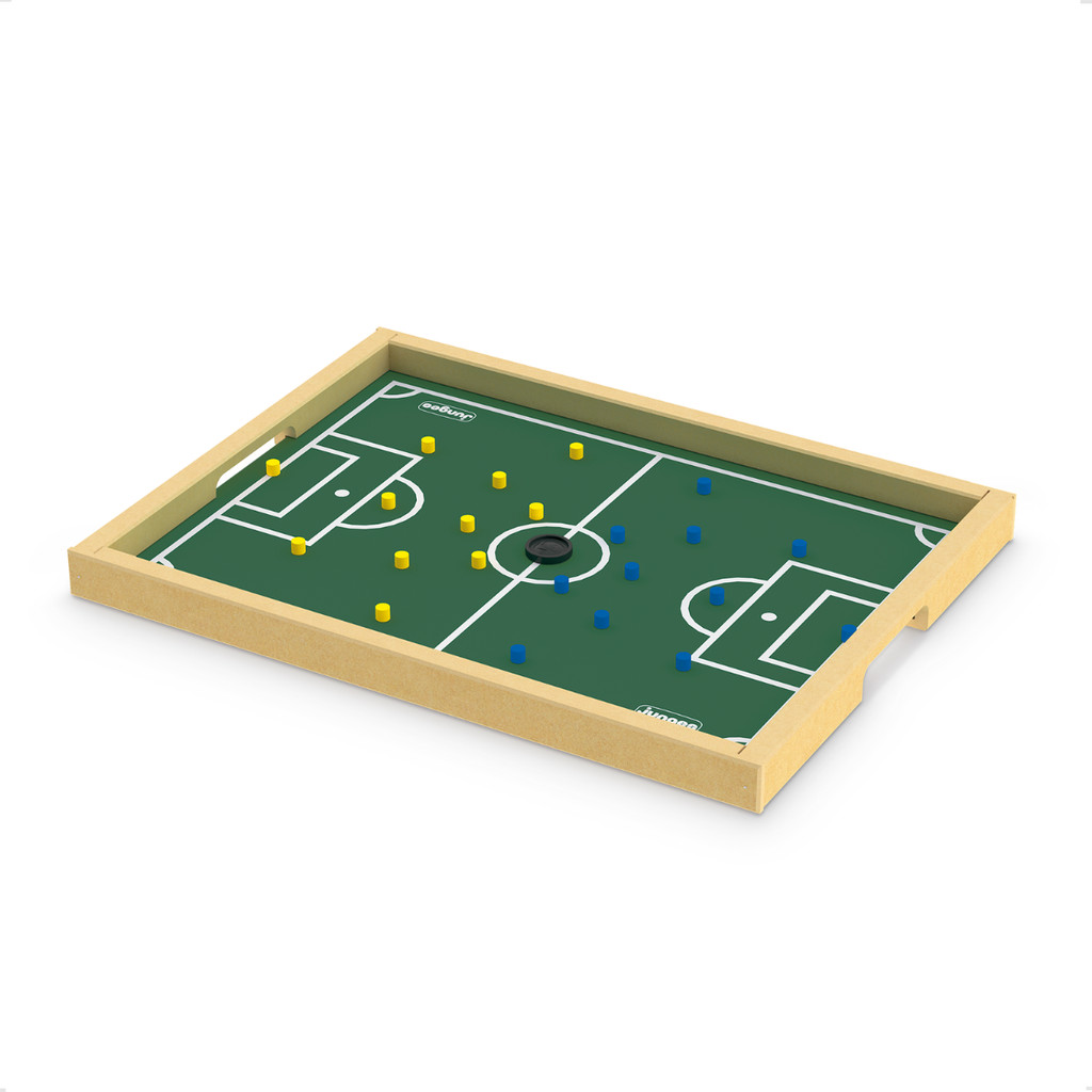 Brinquedo Jogo Dedobol Peteleco Infantil Campo de Futebol Botão Dedo Tabuleiro MDF 40x31 Bola Junges