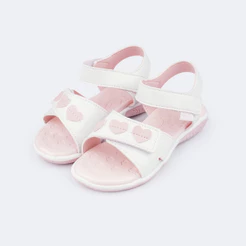 Sandália Infantil Feminina Mavie Corações Rosa Pampili