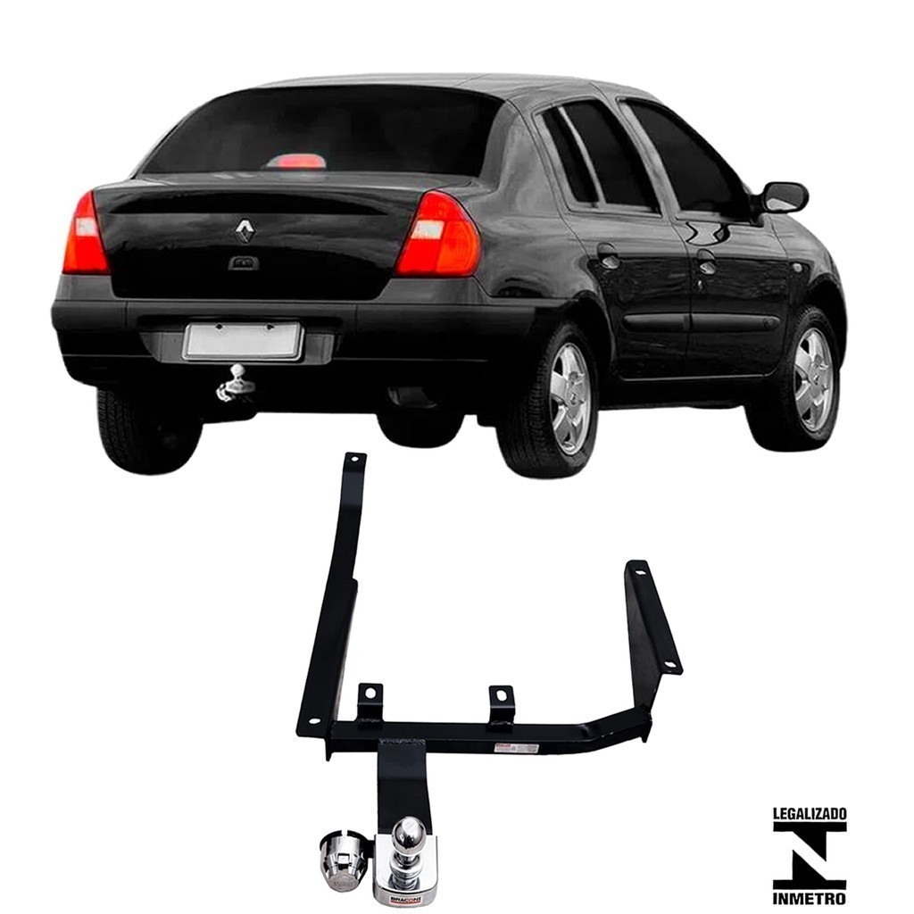 Engate Reboque Rabicho Fixo Clio Sedan 1998 a 2016 450Kg   com bOM